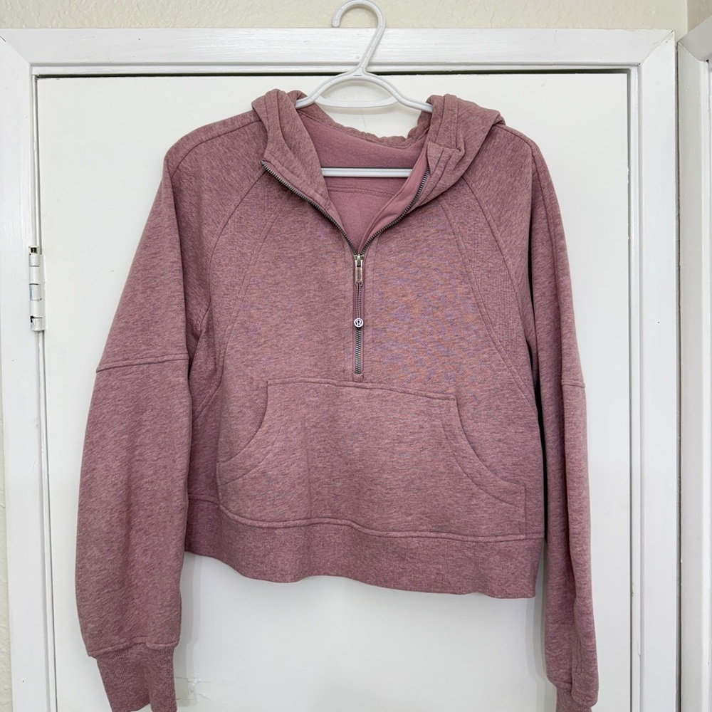 Lululemon Scuba Oversized Half Zip Heathered Pink Taupe XS/S